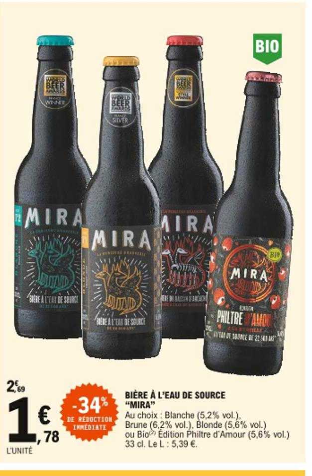 bière à l'eau de source "mira"