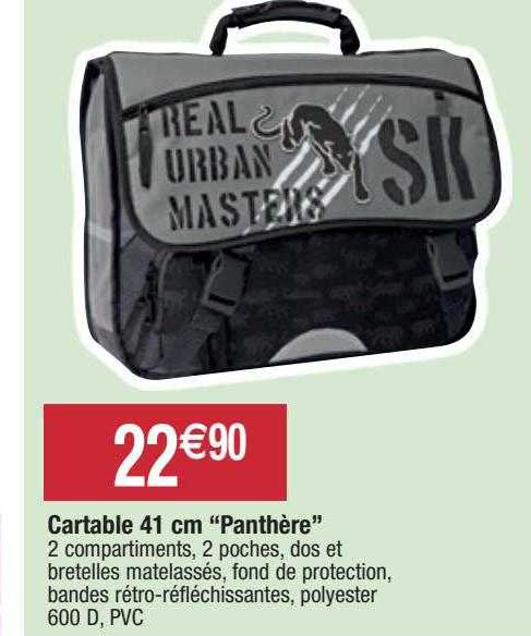 cartable 41 cm "panthère"