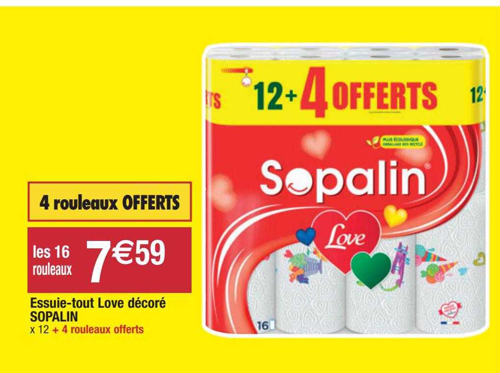 essuie-tout love décoré sopalin