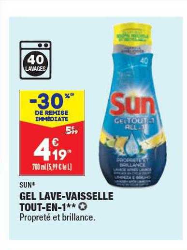 gel lave-vaisselle tout-en-1 sun