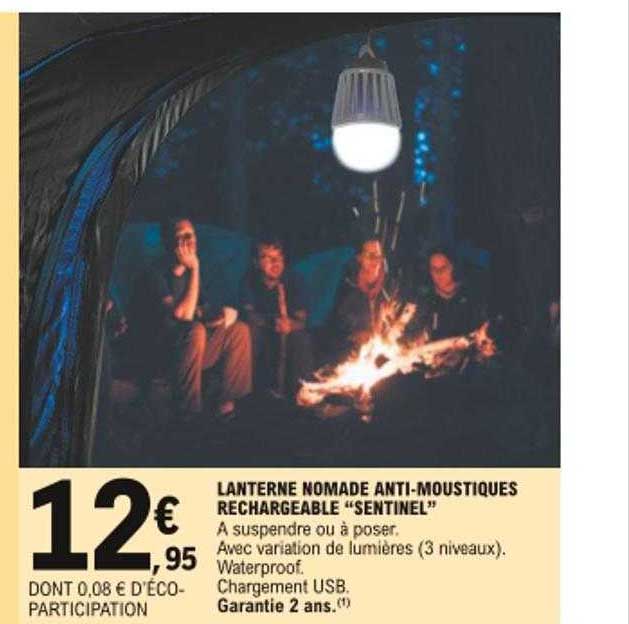 lanterne nomade anti-moustiques rechargeable "sentinel"