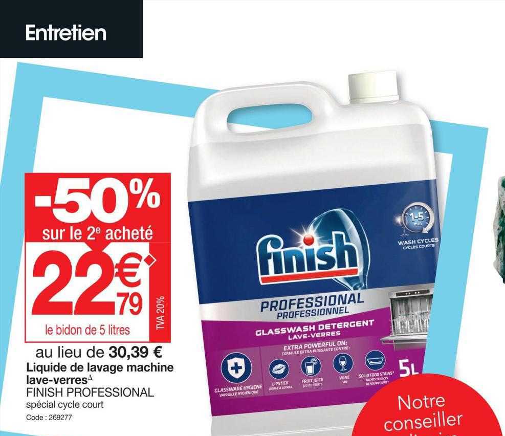 liquide de lavage machine lave-verres finish professional