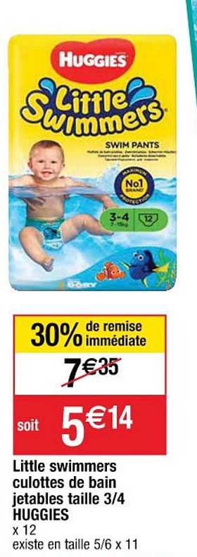 little swimmers culottes de bain jetables taille 3-4 huggies