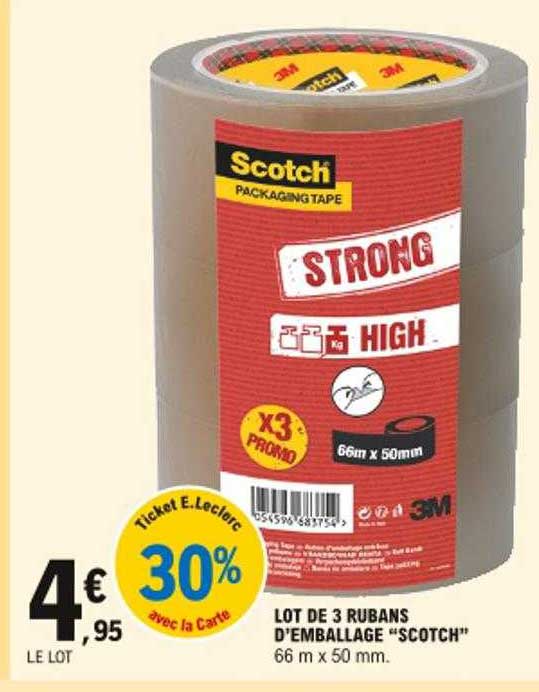 lot de 3 rubans d'emballage "scotch"