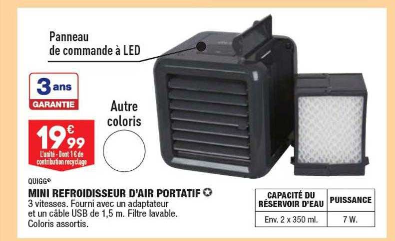 mini refroidisseur d'air portatif quigg