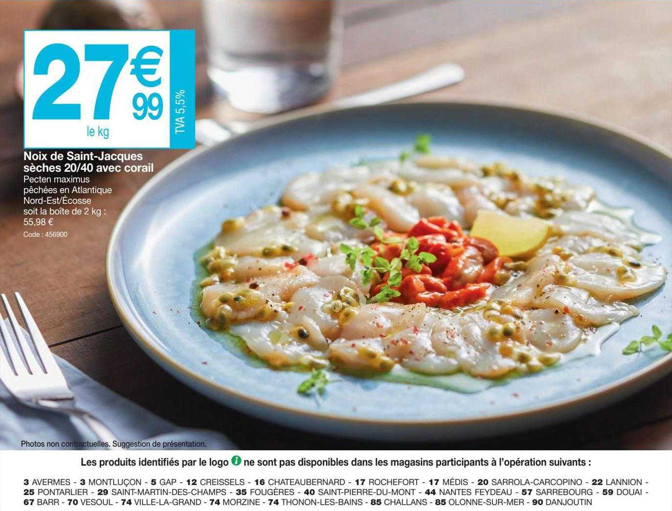 noix de saint-jacques sèches 20-40 avec corail