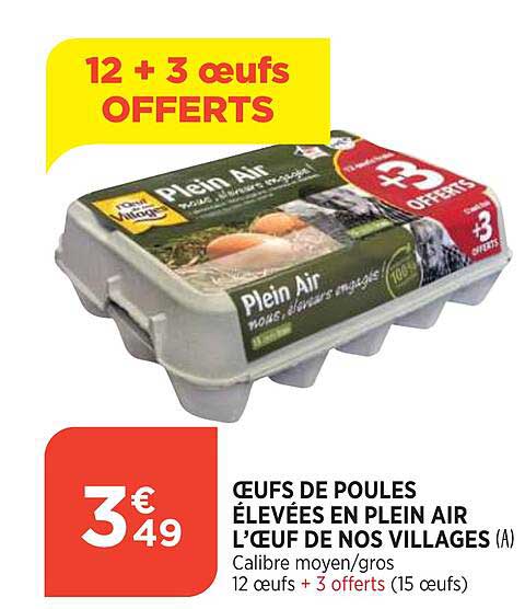 oeufs de poules élevées en plein air l'œuf de nos villages