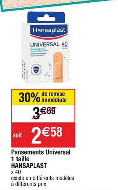 Pansements Universal 1 Taille Hansaplast