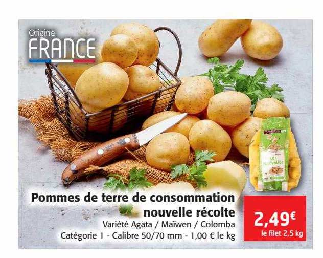 pommes de terre de consommation nouvelle récolte