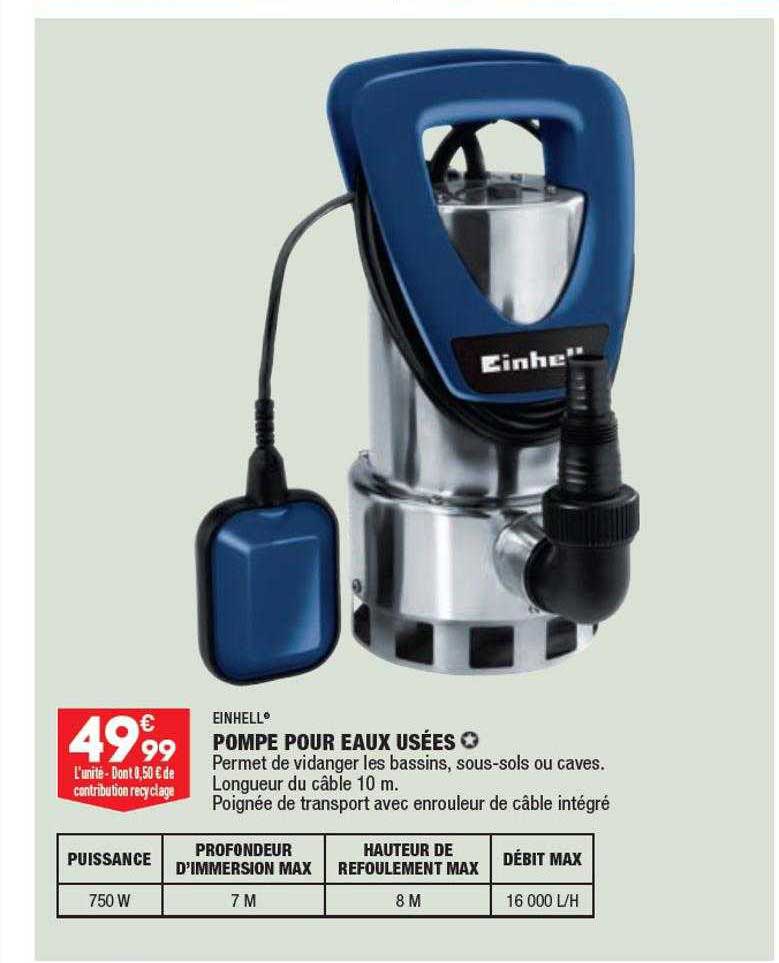 pompe pour eaux usées einhell