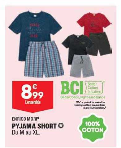 pyjama short enrico mori
