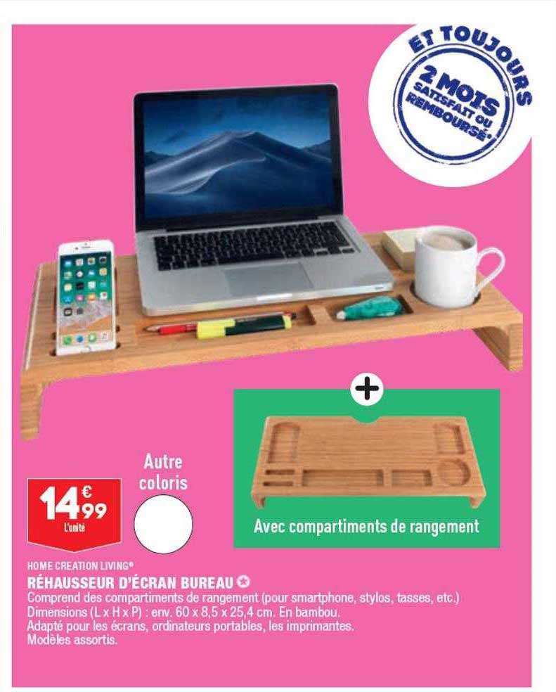 réhausseur d'écran bureau home création living