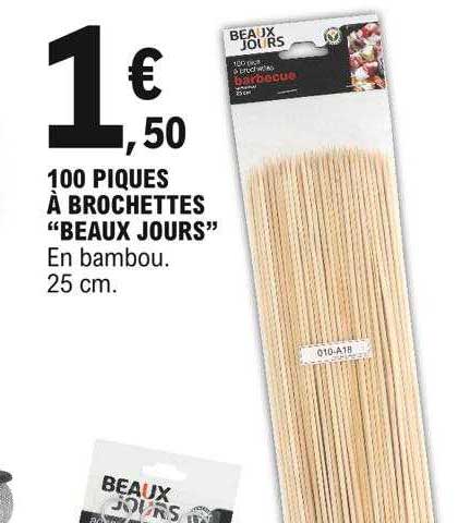 100 piques à brochettes "beaux jours"