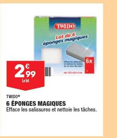 6 éponges magiques twido