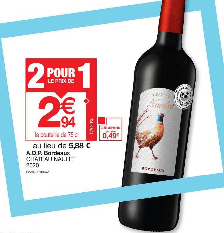 a.o.p. bordeaux château naulet 2020