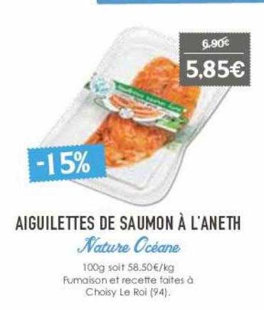 aiguillettes de saumon à l'aneth nature océane