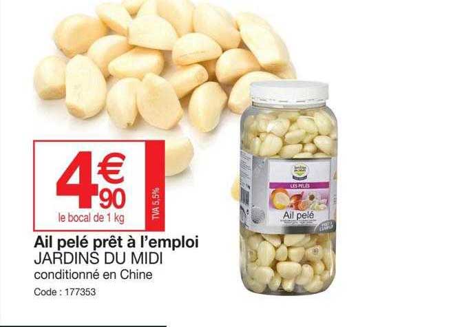 ail pelé prêt à l'emploi jardins du midi