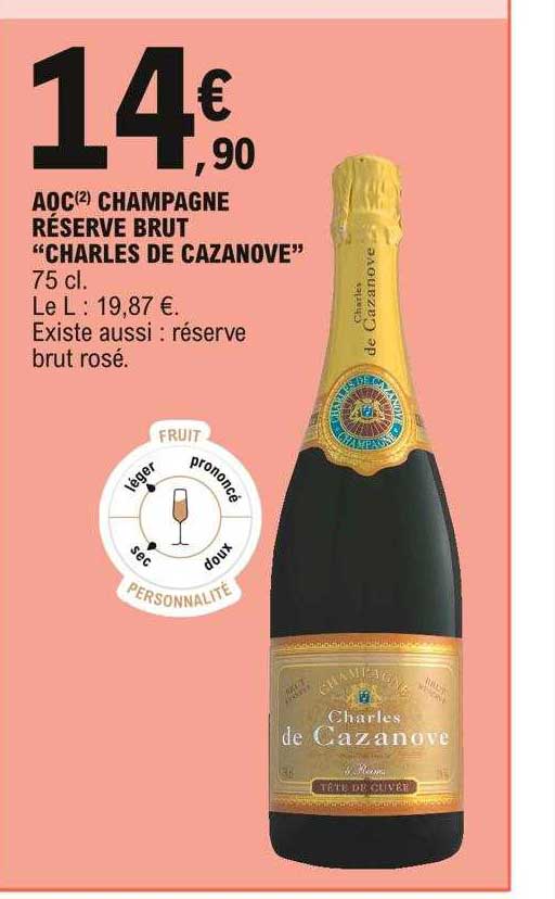 Aoc Champagne Réserve Brut "charles De Cazanove"