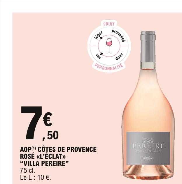 aop côtes de provence rosé «l'éclat» "villa pereire"