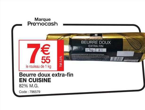 beurre doux extra-fin en cuisine