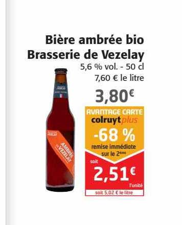 bière ambrée bio brasserie de vezelay