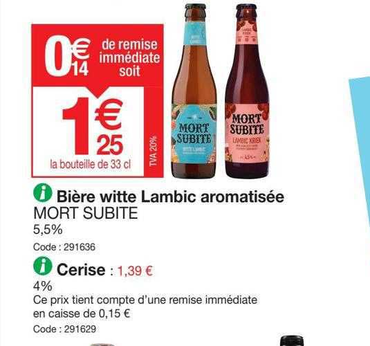 bière witte lambic aromatisée mort subite