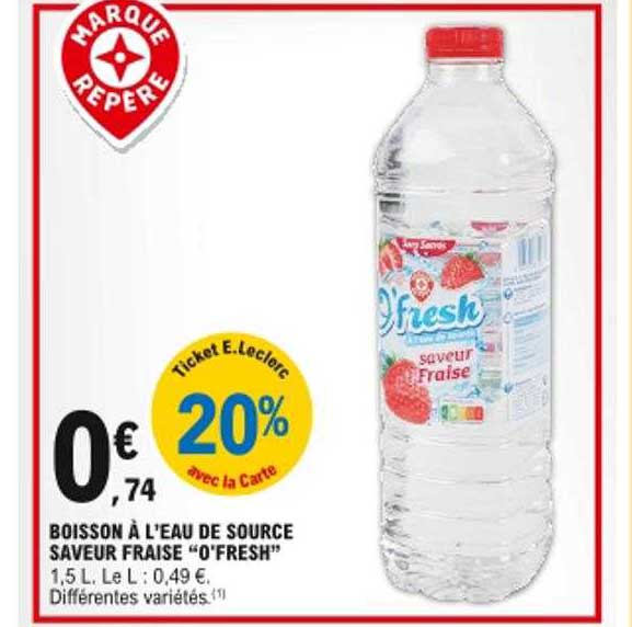 boisson à l'eau de source saveur fraise "o'fresh"