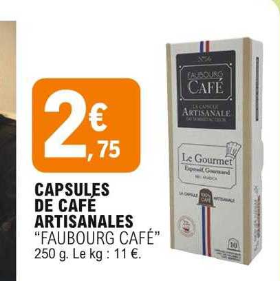capsules de café artisanales "faubourg café"