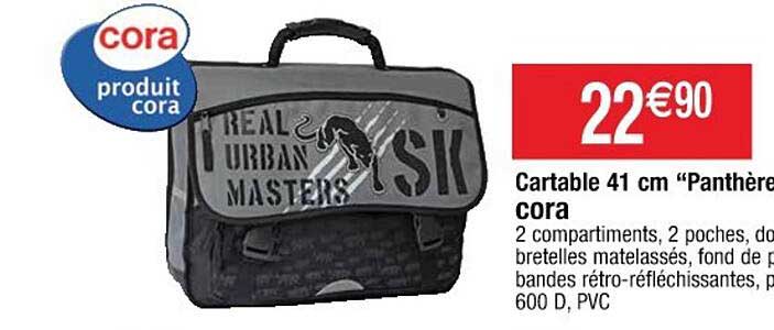 cartable 41 cm "panthère" cora