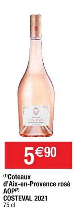 coteaux d'aix-en-provence rosé aop costeval 2021