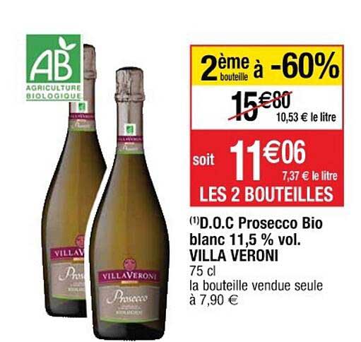 d.o.c. prosecco bio blanc 11,5% vol. villa veroni