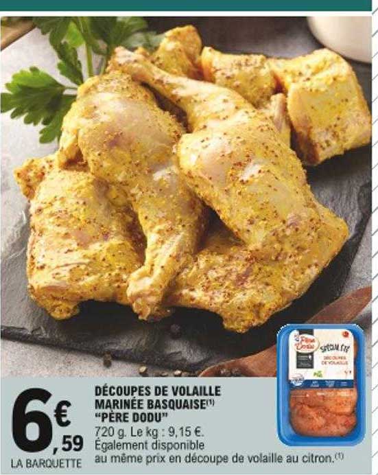 découpes de volaille marinée basquaise "père dodu"