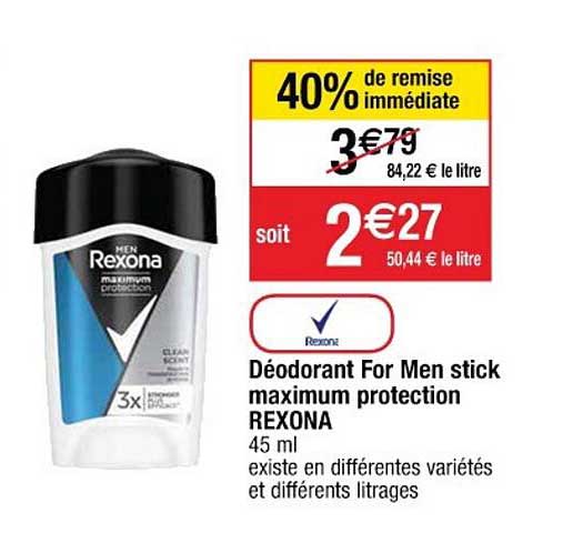 déodorant for men stick maximum protection rexona
