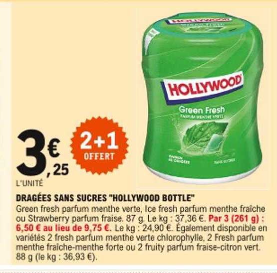 dragées sans sucres "hollywood bottle"