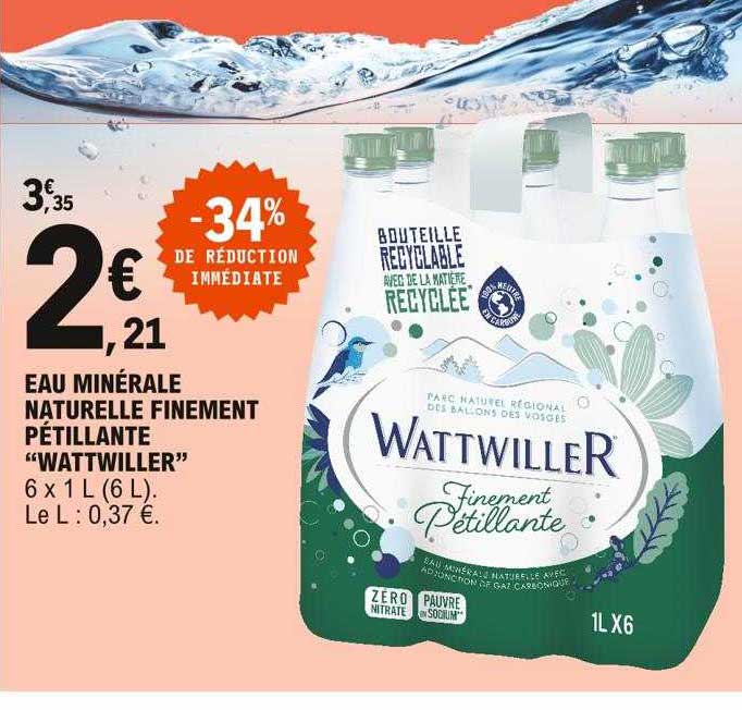 eau minérale naturelle finement pétillante "wattwiller"