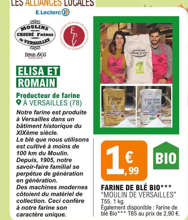 farine de blé bio "moulin de versailles"