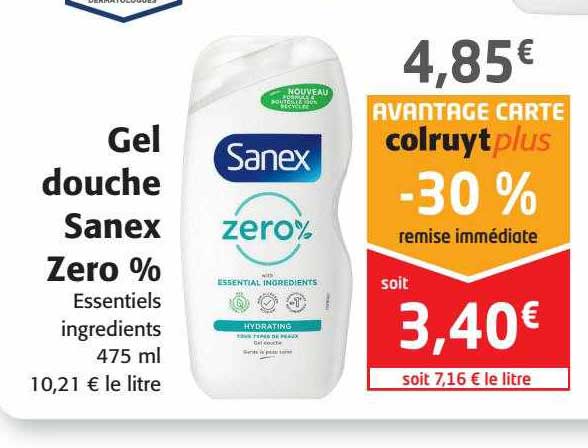 Gel Douche Sanex Zero%