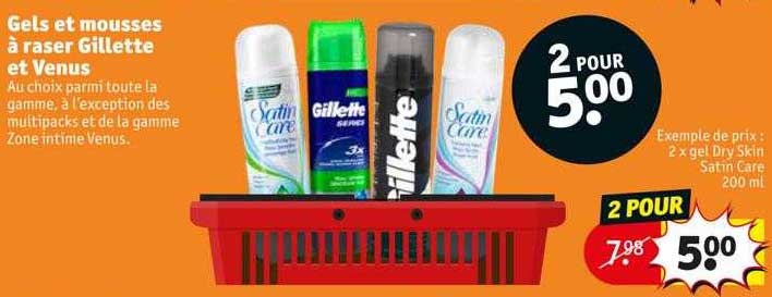 gels et mousses à raser gillette et venus