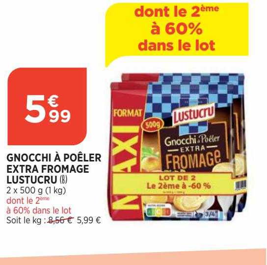 Gnocchi à Poêler Extra Fromage Lustucru