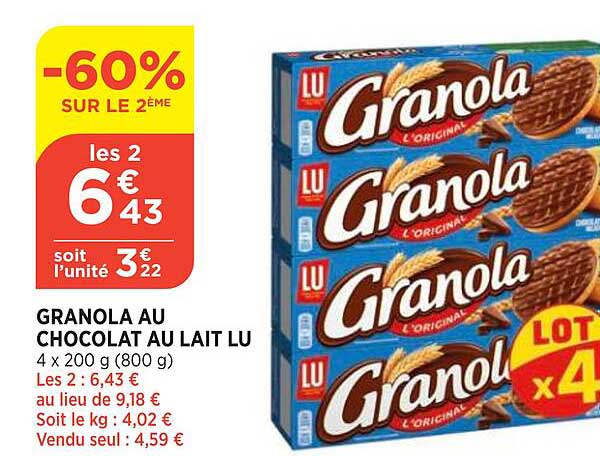 Granola Au Chocolat Au Lait Lu