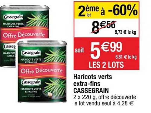 haricots verts extra-fins cassegrain