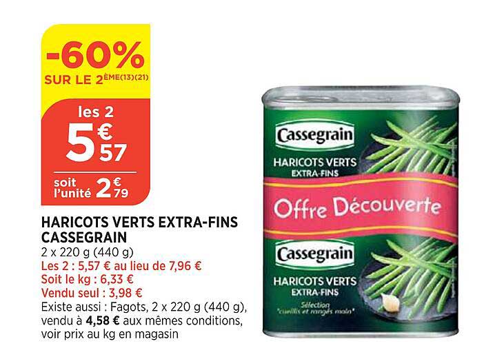 haricots verts extra-fins cassegrain