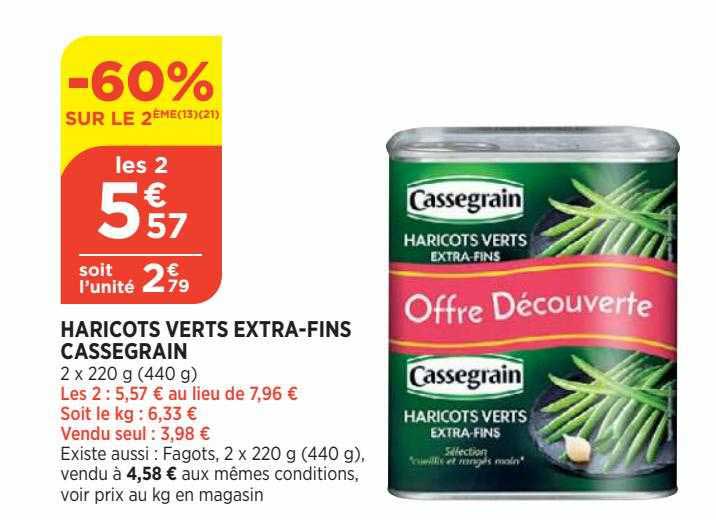 haricots verts extra-fins cassegrain