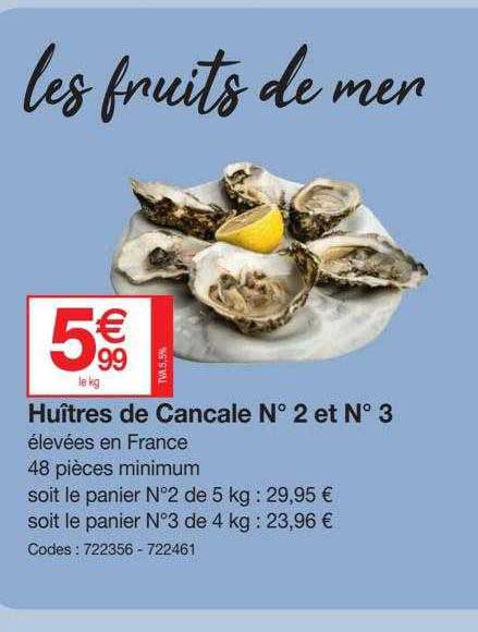 huîtres de cancale n° 2 et n° 3