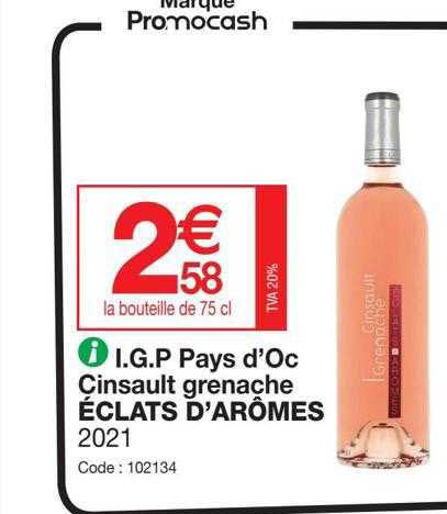 i.g.p. pays d'oc cinsault grenache éclats d'arômes 2021