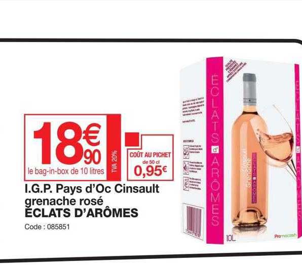 i.g.p. pays d'oc cinsault grenache rosé éclats d'arômes