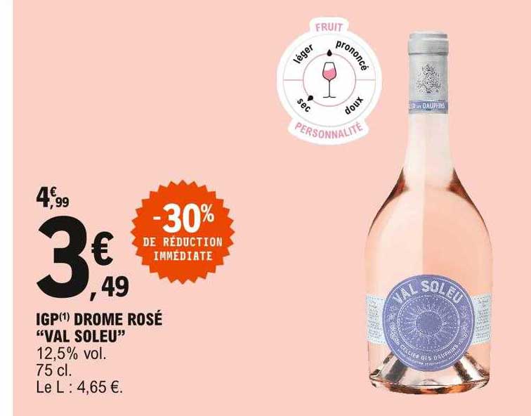 igp drome rosé "val soleu"