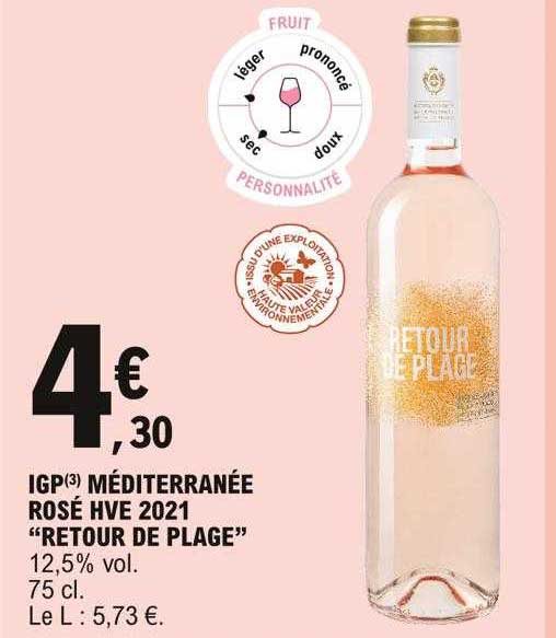 igp méditerranée rosé hve 2021 "retour de plage"
