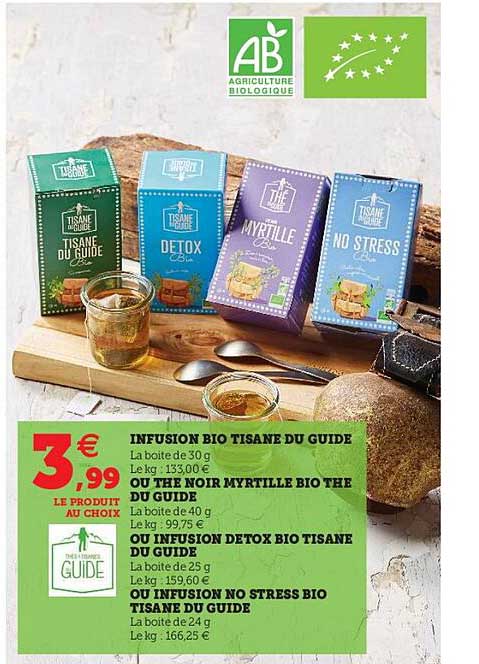 infusion bio tisane du guide ou thé noir myrtille bio thé du guide ou infusion detoz bio tisane du guide ou infusion no stress bio tisane du guide