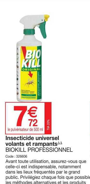insecticide universel volants et rampants biokill professionnel